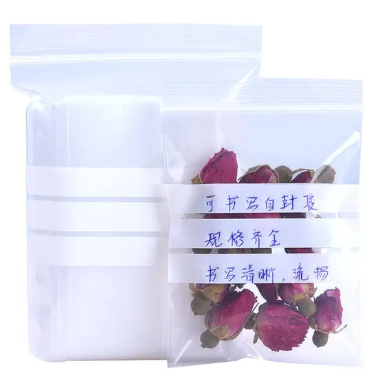 Double Zipper LDPE Clear Transparent Tight Zipper Bag /Ziplock Bag Zip Lock Bag with Color Red Line on Lip Color Zipper Zip Lock Bag