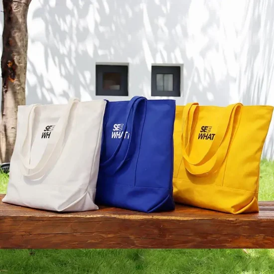 Изготовленный на заказ размер логотипа, экологически чистая многоразовая простая большая большая сумка из органического хлопка, холст для покупок, сумка для покупок